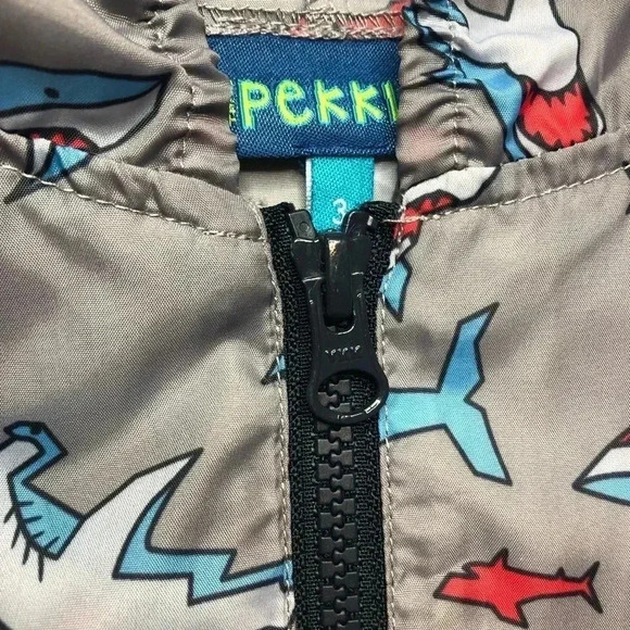 Pekkle Shark Jacket Grey & Blue Size 3T - Picture 3 of 16